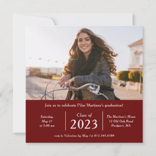 Zeitloses Foto der Klasse 2023 Graduation Party Einladung