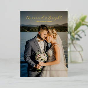 Zeitloses Foto Elegantes Hochzeitsweihnachten Folien Feiertagskarte