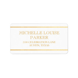 Zeitloses Gold White Personalisiert Adressaufkleber