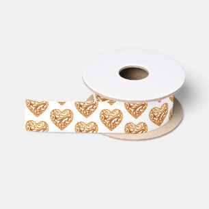 Zeitloses goldenes Herz Symbol der Liebe Satinband