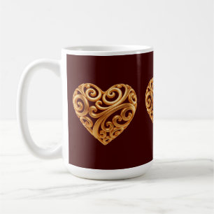 Zeitloses goldenes Herzsymbol der Liebe Kaffeetasse