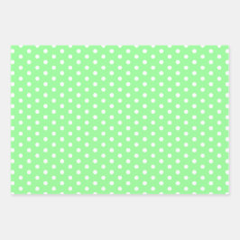 Zeitloses Minze White Polka Dot Geschenkpapier Set