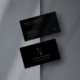 Zeitloses Monogramm: Moderne Eleganz in Schwarz un Visitenkarte