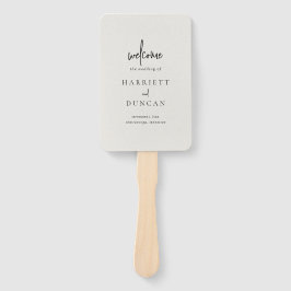 Zeitloses, neutrales Beige-Hochzeitsprogramm Fächer