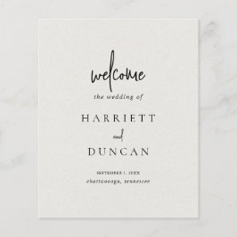 Zeitloses neutrales Beige-Hochzeitsprogramm Flyer