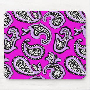 Zeitloses Paisley auf heißem rosa Hintergrund Mousepad