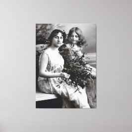 Zeitloses Portrait von Mutter und Tochter Leinwanddruck