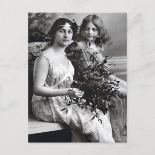 Zeitloses Portrait von Mutter und Tochter Postkarte