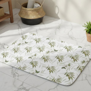 Zeitloses Salbei-Oliv-Wasserfarben-Chic  Badematte