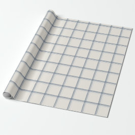 Zeitloses Schieferblau-Fensterpaneel-Karomuster Geschenkpapier