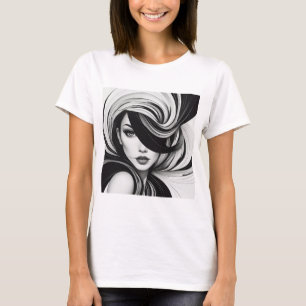 Zeitloses Schwarz-Weiß-Design - Fett einfarbig T-Shirt