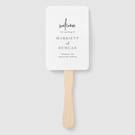 Zeitloses Schwarz-Weiß-Hochzeitsprogramm Fächer