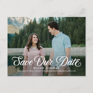 Zeitloses Skript Einfache Save the Date Postkarte