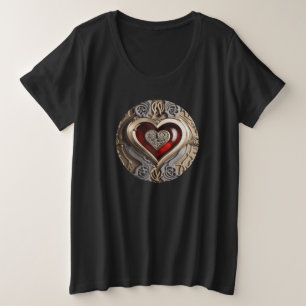 Zeitloses Steampunk-Herz der Liebe Große Größe T-Shirt