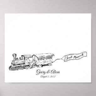 Zeitloses Train Fingerprint Guest Book Poster