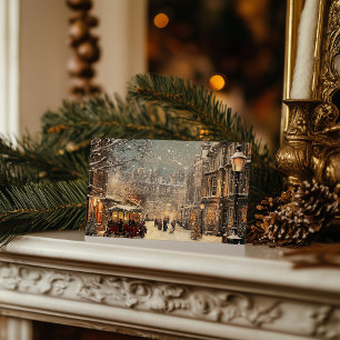 Zeitloses Vintage London Weihnachten im Schnee