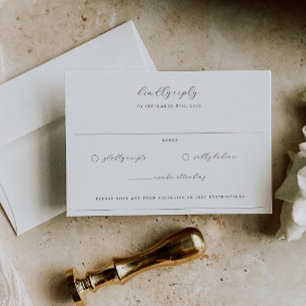 Zeitloses Wappen für die Monografie der Reben RSVP Karte