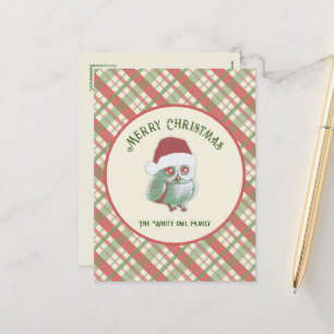 Zeitloses Weihnachtsfest Kariert Feiertagspostkarte