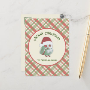 Zeitloses Weihnachtsfest Kariert Postkarte