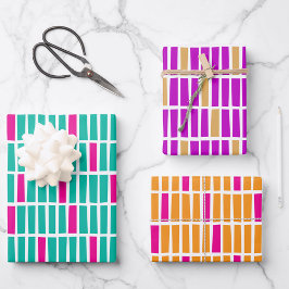 Zeitloses Wrapping Paper Trio mit unregelmäßigen R Geschenkpapier Set