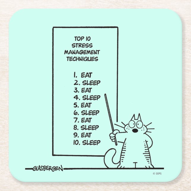 Zeitmanagement Rechteckiger Pappuntersetzer (Vorderseite)