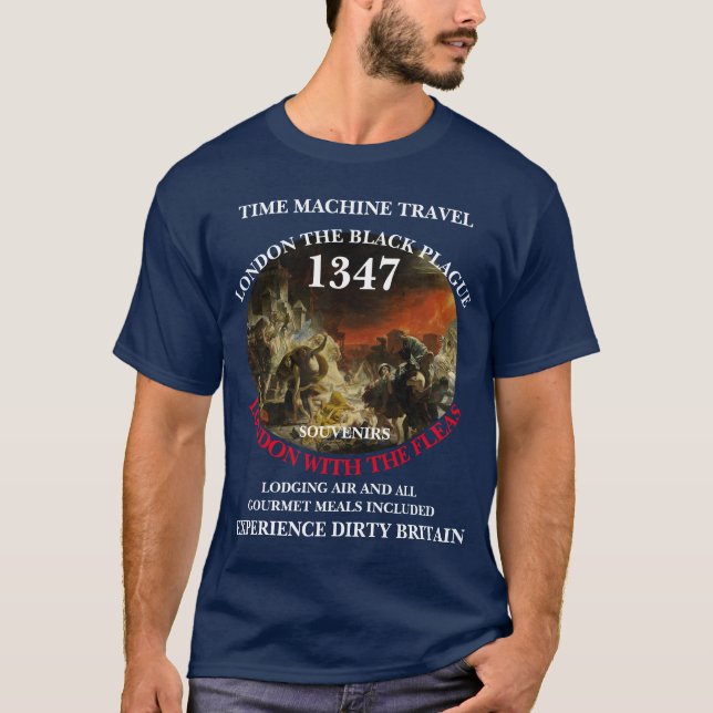 ZEITMASCHINE REISE LONDON 1347 SCHWARZSPIEL T-Shirt (Vorderseite)