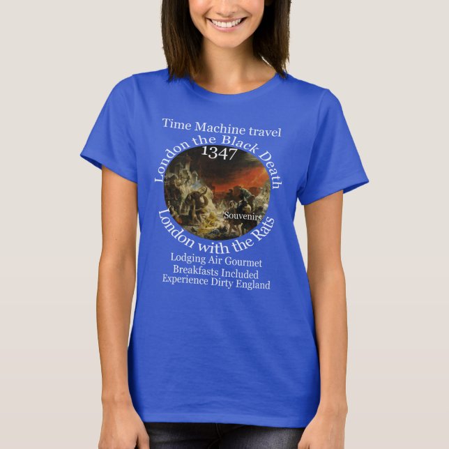 ZEITMASCHINE REISE LONDON 1347 SCHWARZSPIEL T-Shirt (Vorderseite)