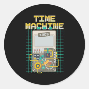Zeitmaschine Retro Vintage Zeitreisegeschenk Runder Aufkleber