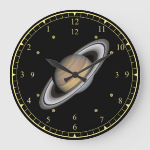 Zeitmaschine ~ Schöner Planet Saturn ~ Große Wanduhr