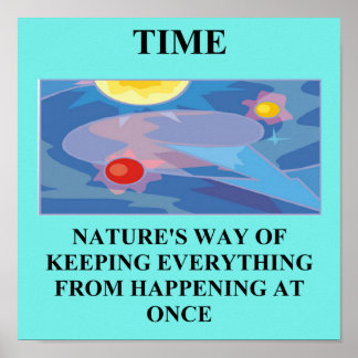 Zeitphysik-Witz Poster