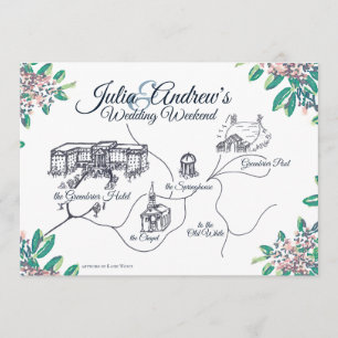 Zeitplan für das Greenbrier-Hochzeitswochenende Einladung