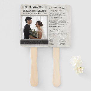 Zeitplan für das Hochzeitsprogramm mit Zeitungsfot Fächer
