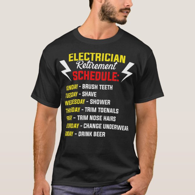 Zeitplan für die Versorgung mit Strom T-Shirt (Vorderseite)