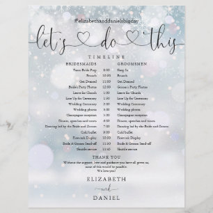 Zeitplan für die Winterhochzeit mit Schneeflocken