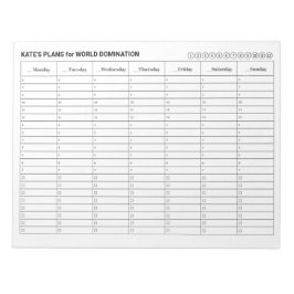 Zeitplan für die wöchentliche Ernennung mit Aufgab Notizblock