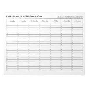Zeitplan für die wöchentliche Ernennung mit Aufgab Notizblock