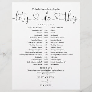 Zeitplan für eine Schwarz-Weiß-Hochzeit mit Skript