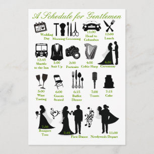 Zeitplan für Hochzeiten für Trauzeugen Programm