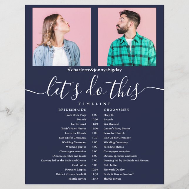 Zeitplan für Hochzeiten von Blue Foto (Vorderseite)