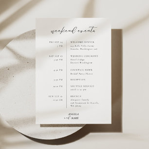 Zeitplan für moderne Hochzeitreisen Einladung
