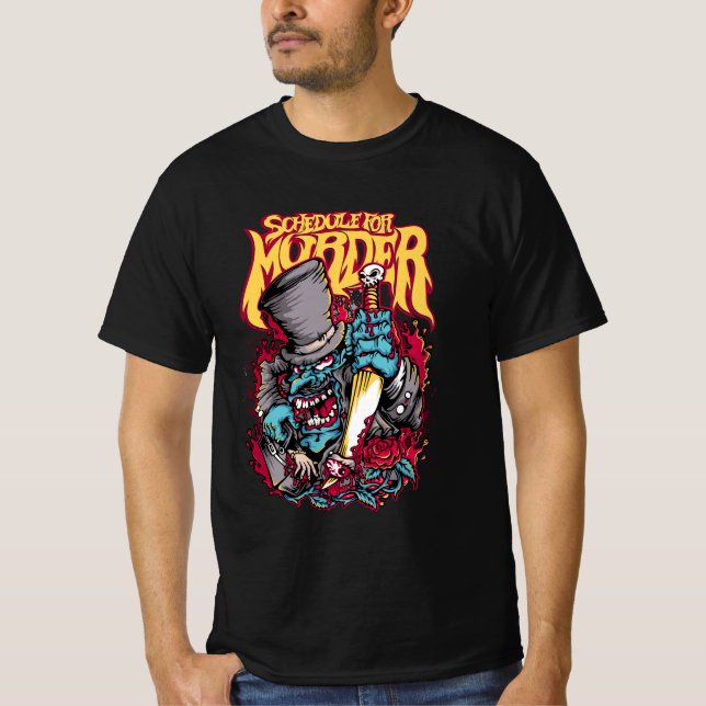 Zeitplan für Mord - Horror Comic Halloween T-Shirt (Vorderseite)