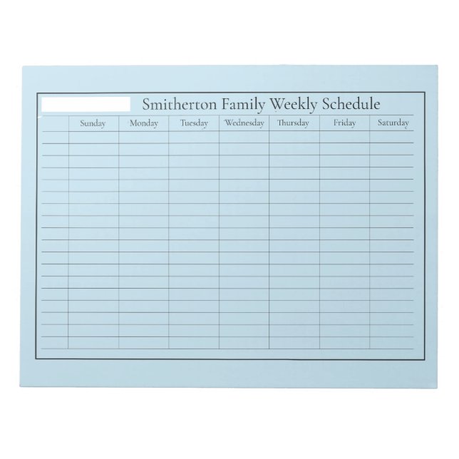 Zeitplaner Sky Blue Notepad Notizblock (Vorderseite)