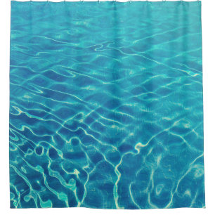 Zeitraffer-Fotografie des blauen Wassers Duschvorhang