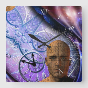 Zeiträtsel Quadratische Wanduhr