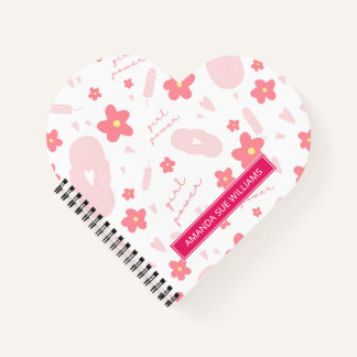 Zeitraum/Menstruationszyklus - Ihr Name/Monogramm Notizbuch