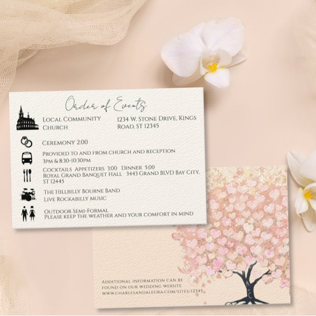 Zeitreihenfolge der Ereignisse Herzstück Leaf Tree Einladung (Von Creator hochgeladen)