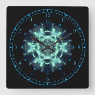 Zeitreise ~ Blue Neist Space/Time Continuum ~ Quadratische Wanduhr