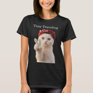 Zeitreisende Pariser Katzenselfie T-Shirt