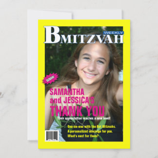 Zeitschrift B Mitzvah danken Ihnen zu kardieren, Dankeskarte