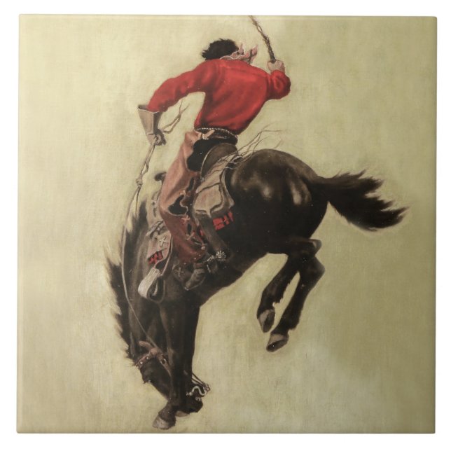 Zeitschrift "Bucking Bronco" Cover von NC Wyeth Fliese (Vorderseite)